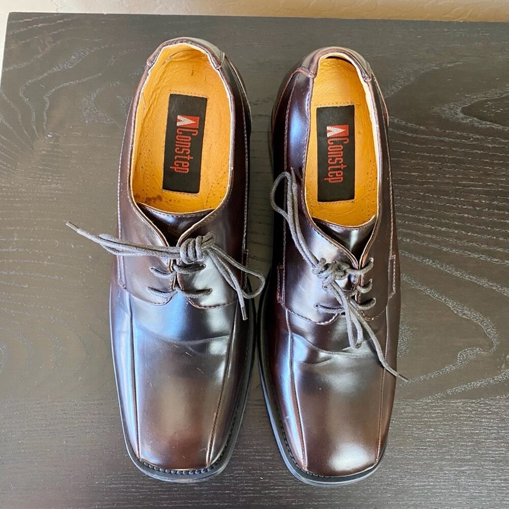 Height Increased Brown Leather Dress Shoes - Picture 6 of 10